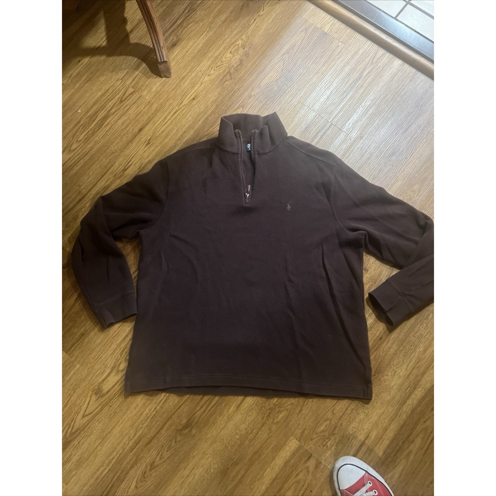 Polo By‎ Ralph Lauren XLarge Brown 1/4 Zip Pullover Sweater